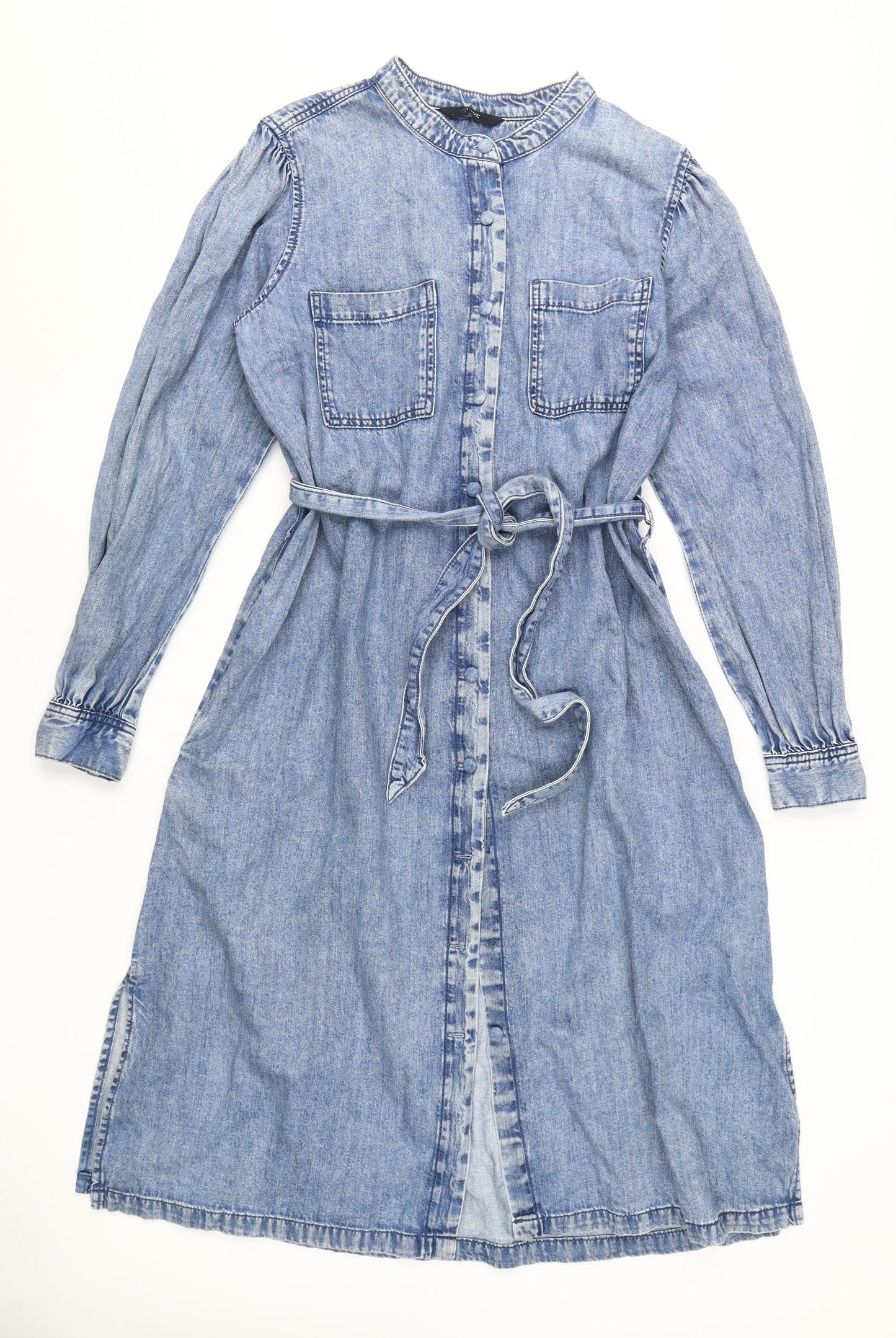 Next Women's Blue Denim Shirt Dress - Size 18, Midi Casual