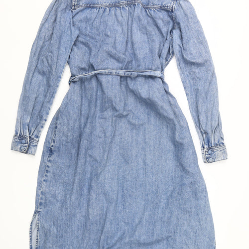 Next Women's Blue Denim Shirt Dress - Size 18, Midi Casual
