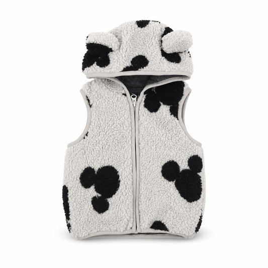 Front view of Disney at George unisex baby grey fleece hooded jacket 12-18m