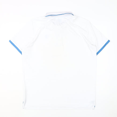 Crivit Men's White Polo Shirt L, Short Sleeve, Polyester