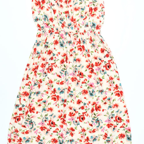 New Look Women's Multicoloured Floral Strapless Dress Size 18