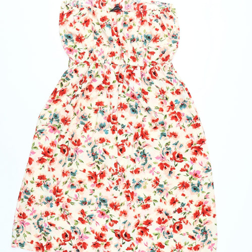 New Look Women's Multicoloured Floral Strapless Dress Size 18
