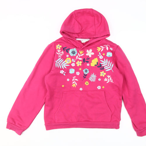Mountain Warehouse Girls Pink Floral Hoodie, 13 Years, Pullover Style