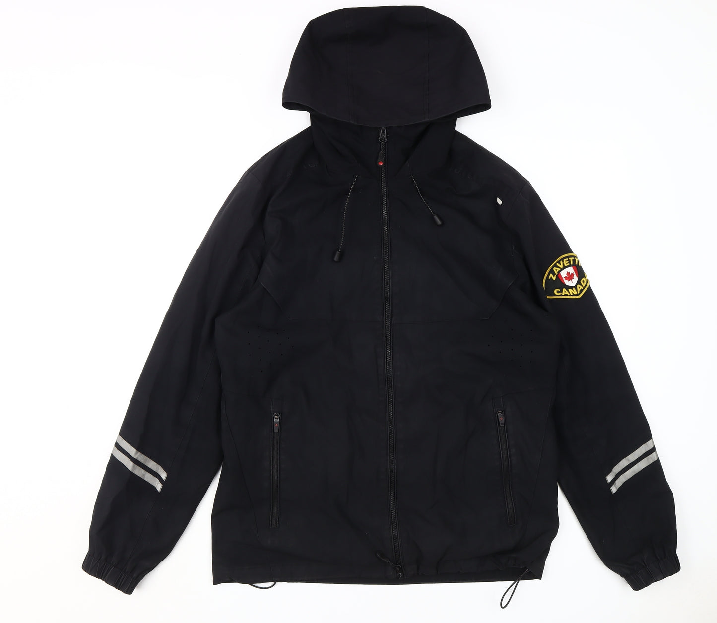 Zavetti Canada Men's Black M Windbreaker Jacket Hooded