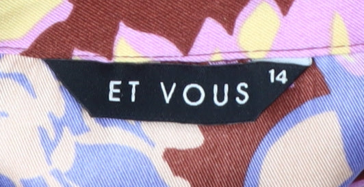 Et Vous Women's Multicoloured Button-Up Floral Shirt, Size 14