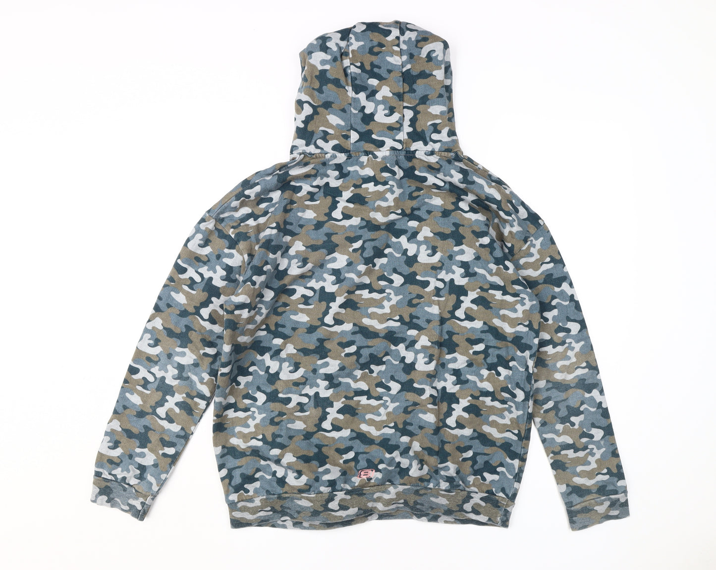 Skechers Girls Camo Hoodie, Multicoloured, 14-15Y, Cotton Pullover
