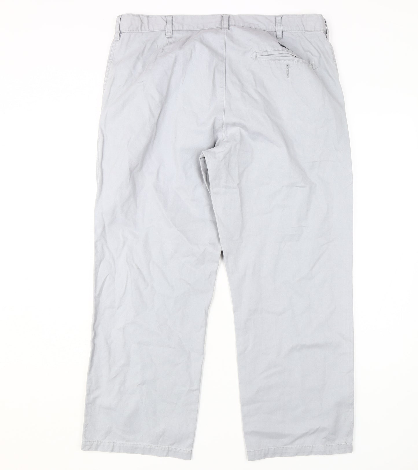 BHS Men's Grey Chino Trousers, Size 36, Casual