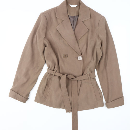 Classics Women's Brown Belted Trench Jacket Size 18