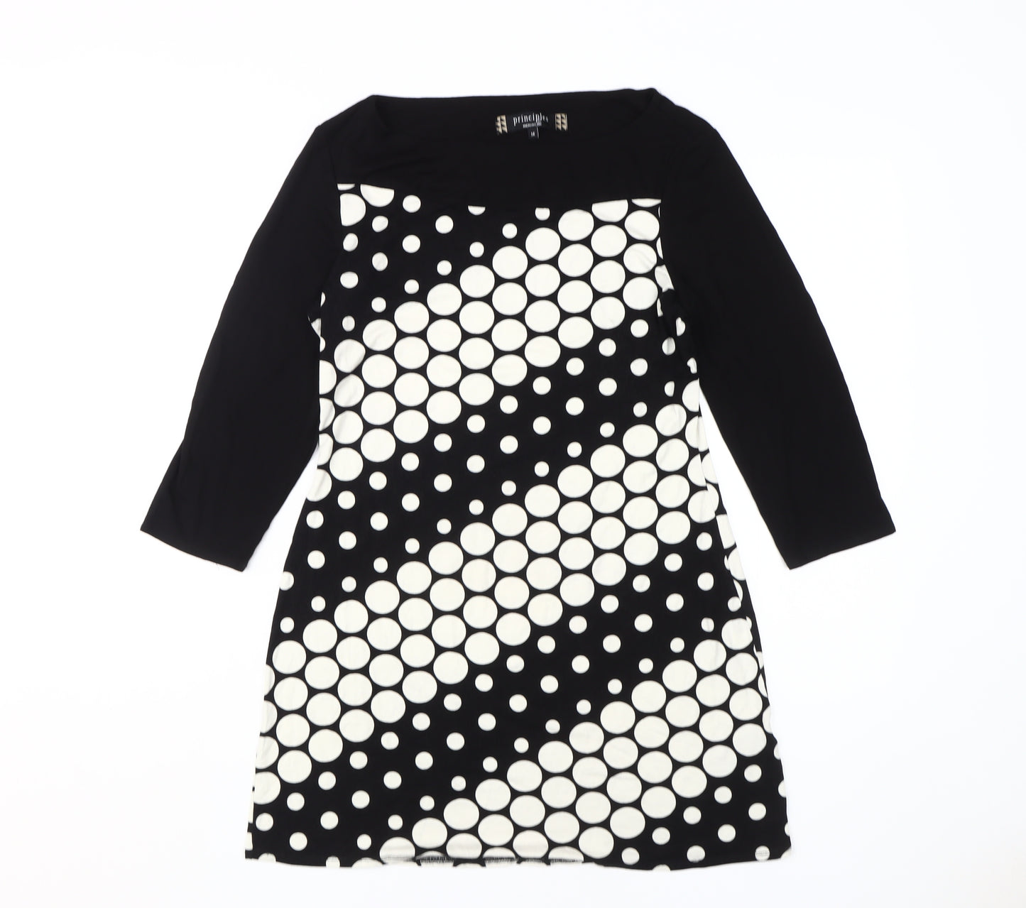Principles Women's Black Polka Dot Shift Dress Size 14