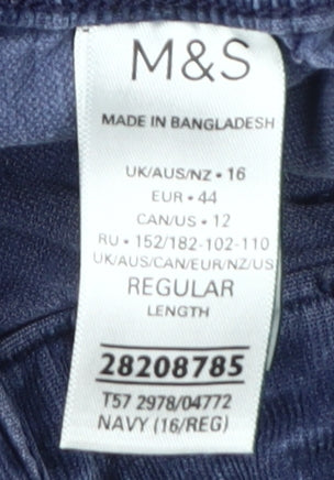 Marks and Spencer Women's Blue Jogger Trousers Size 16