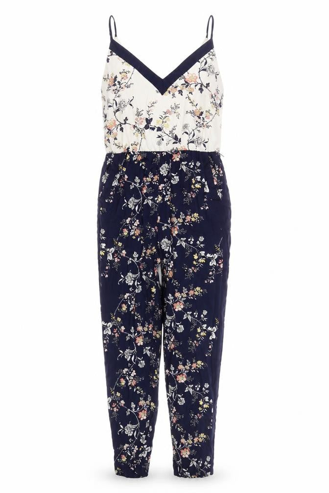 Front view of Oasis Women's Multicoloured Floral Jumpsuit, size 8