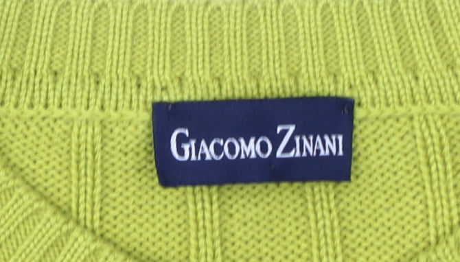 Giacomo Zinani Men's Green Wool Pullover Jumper L