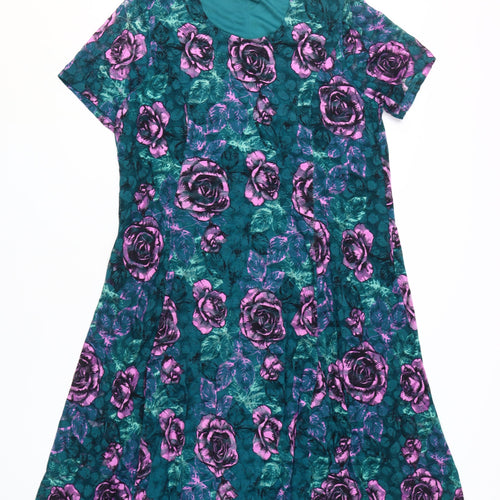 Anna Rose Women's Multicoloured Floral A-Line Dress Size 14
