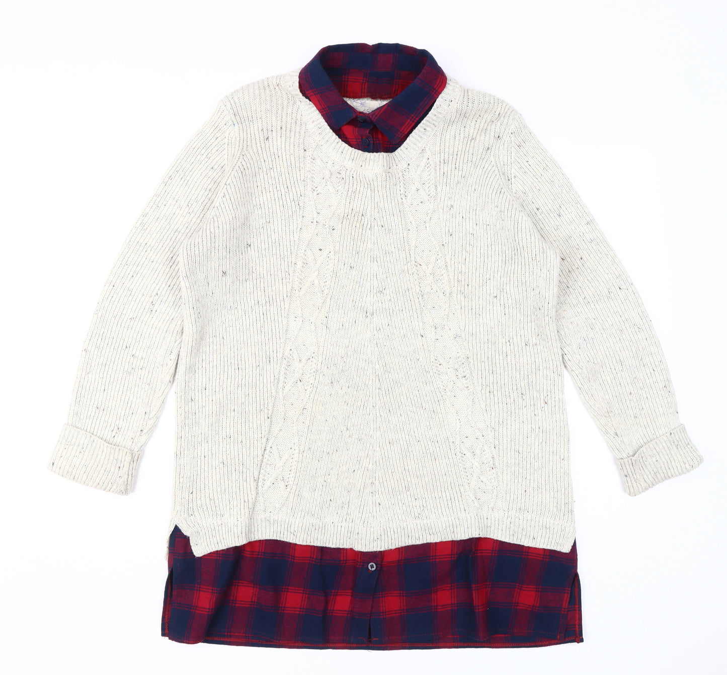 FatFace Women's Ivory Cable-Knit Jumper Size 16