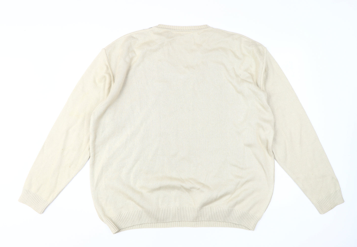 Green Woods Escape Men's Beige XL V-Neck Pullover Jumper