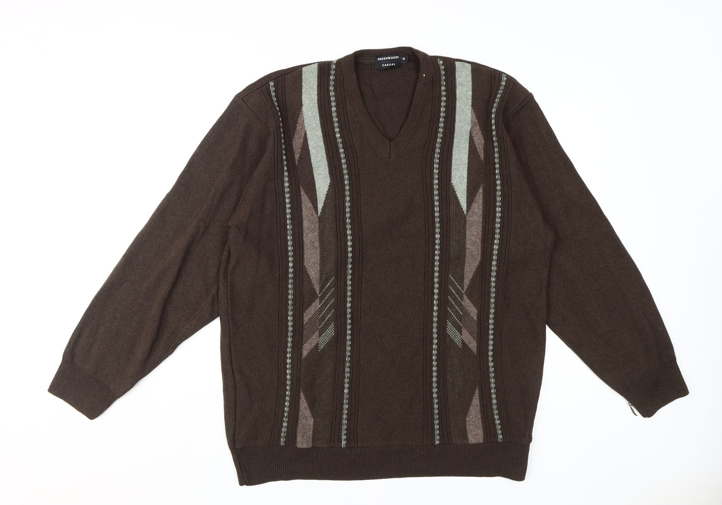 Greenwoods Men's XL Brown Pullover Jumper