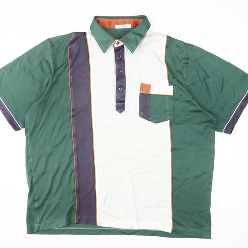 Marks and Spencer Men's XL Green Colourblock Polo