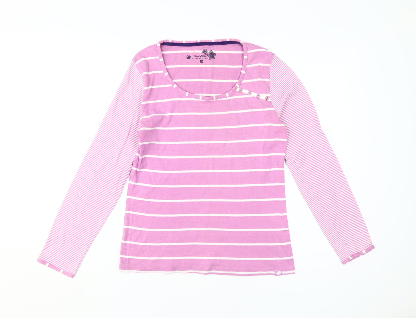 Peter Storm Pink Striped Women's T-Shirt Size 14
