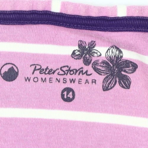 Peter Storm Pink Striped Women's T-Shirt Size 14