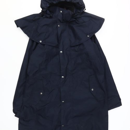 Cotton Traders Men's Blue M Rain Coat Hooded