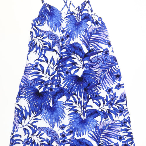 Marks and Spencer Women's Blue Floral Dress Size 20