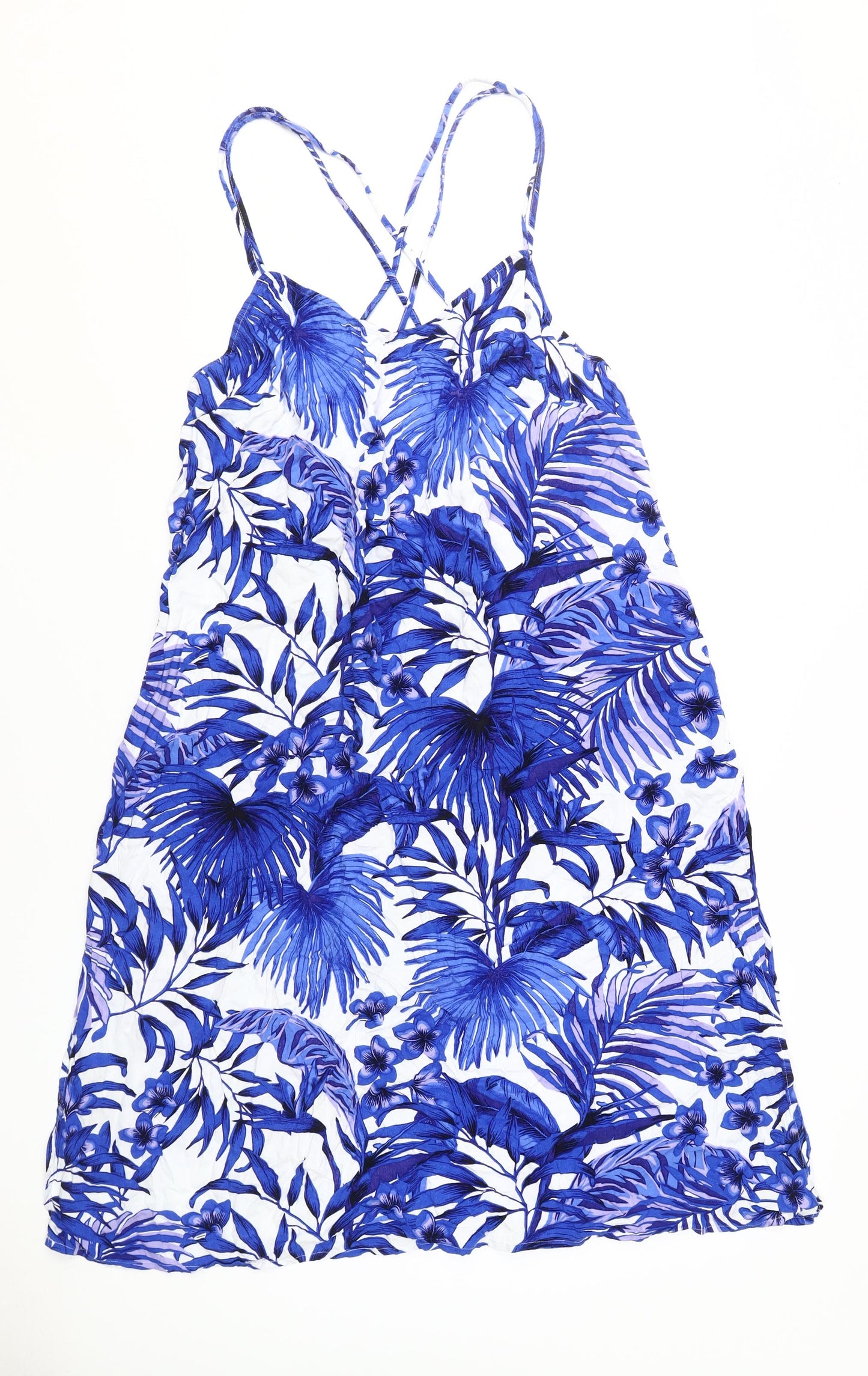 Marks and Spencer Women's Blue Floral Dress Size 20