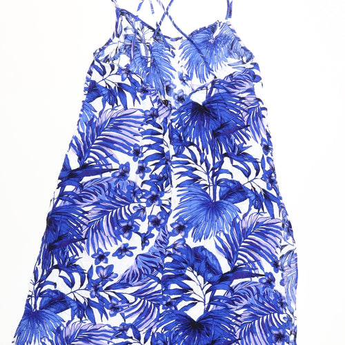Marks and Spencer Women's Blue Floral Dress Size 20