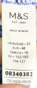 Marks and Spencer Women's Blue Floral Dress Size 20