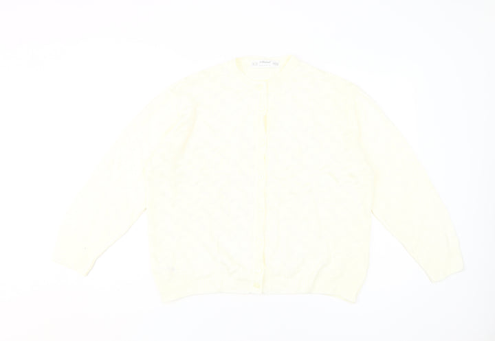 St Michael Women's White Cardigan Size 16 Knitwear