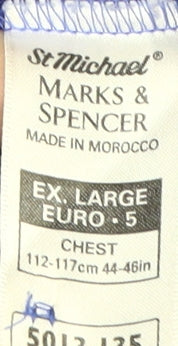 Marks and Spencer Men's Blue Polo Shirt XL Cotton