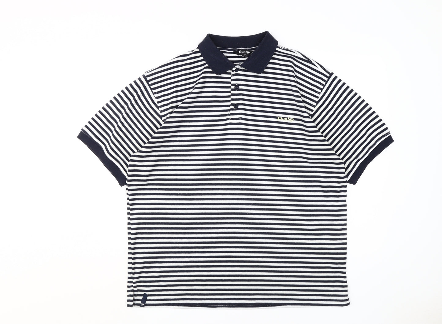 Dunlop Men's XL Striped Polo Shirt for Golf in Black