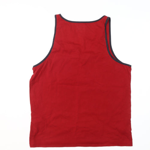 Armani Jeans Men's Red Sleeveless T-Shirt L