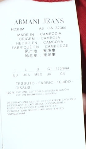 Armani Jeans Men's Red Sleeveless T-Shirt L