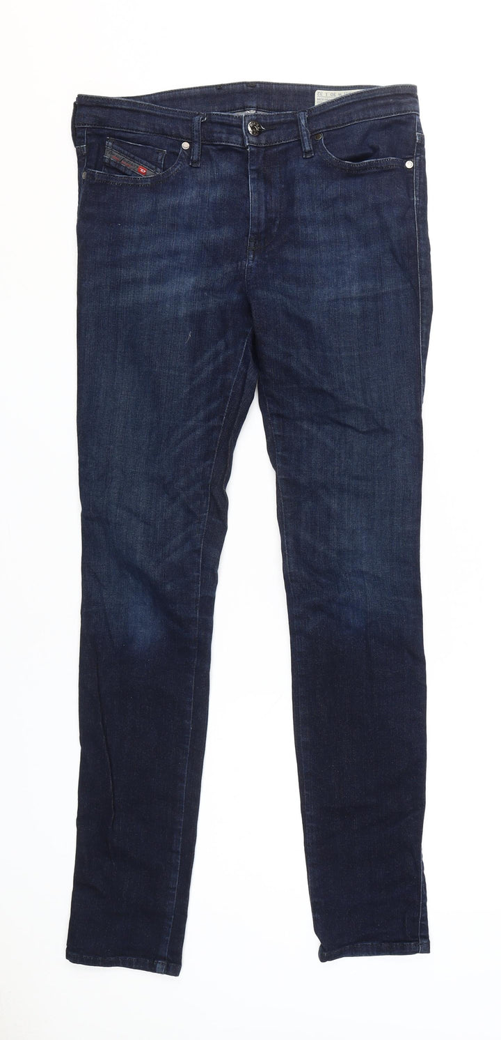 Diesel Women's Skinny Blue Jeans M Mid-Rise Stretch Denim