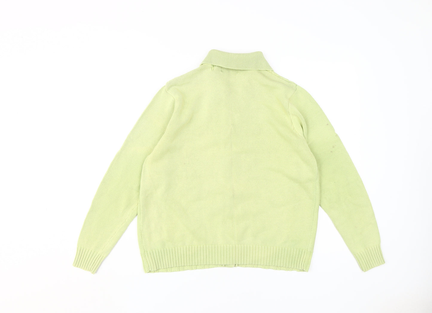 Jumper Women's Green Cable-Knit Cardigan L