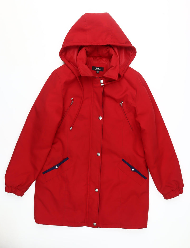 JBC Women's Red Parka Coat Size 12 - Stylish Winter Essential