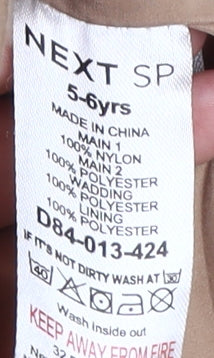 Next Girls Brown Ivory Quilted Puffer Jacket 5-6 Years