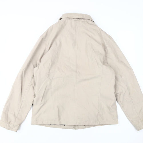 BHS Men's Beige Basic Jacket M, Casual Zip Mid-Length