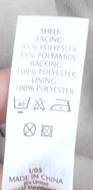 BHS Men's Beige Basic Jacket M, Casual Zip Mid-Length