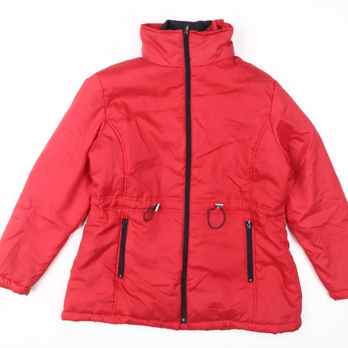 Anne De Lançay Women's Red Puffer Jacket Size L, Winter Style