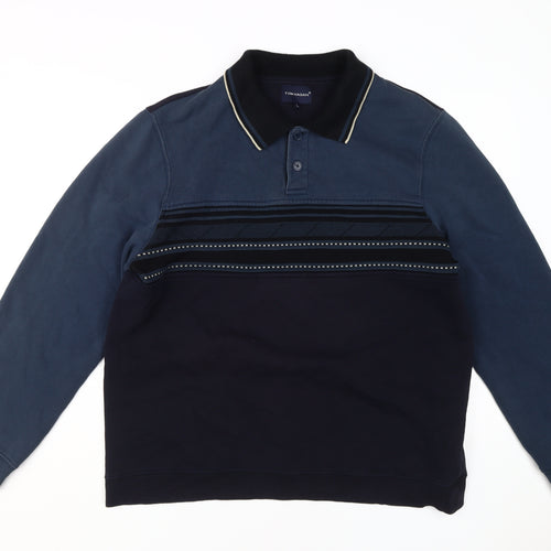 Tom Hagan Men’s Blue Henley Sweatshirt L