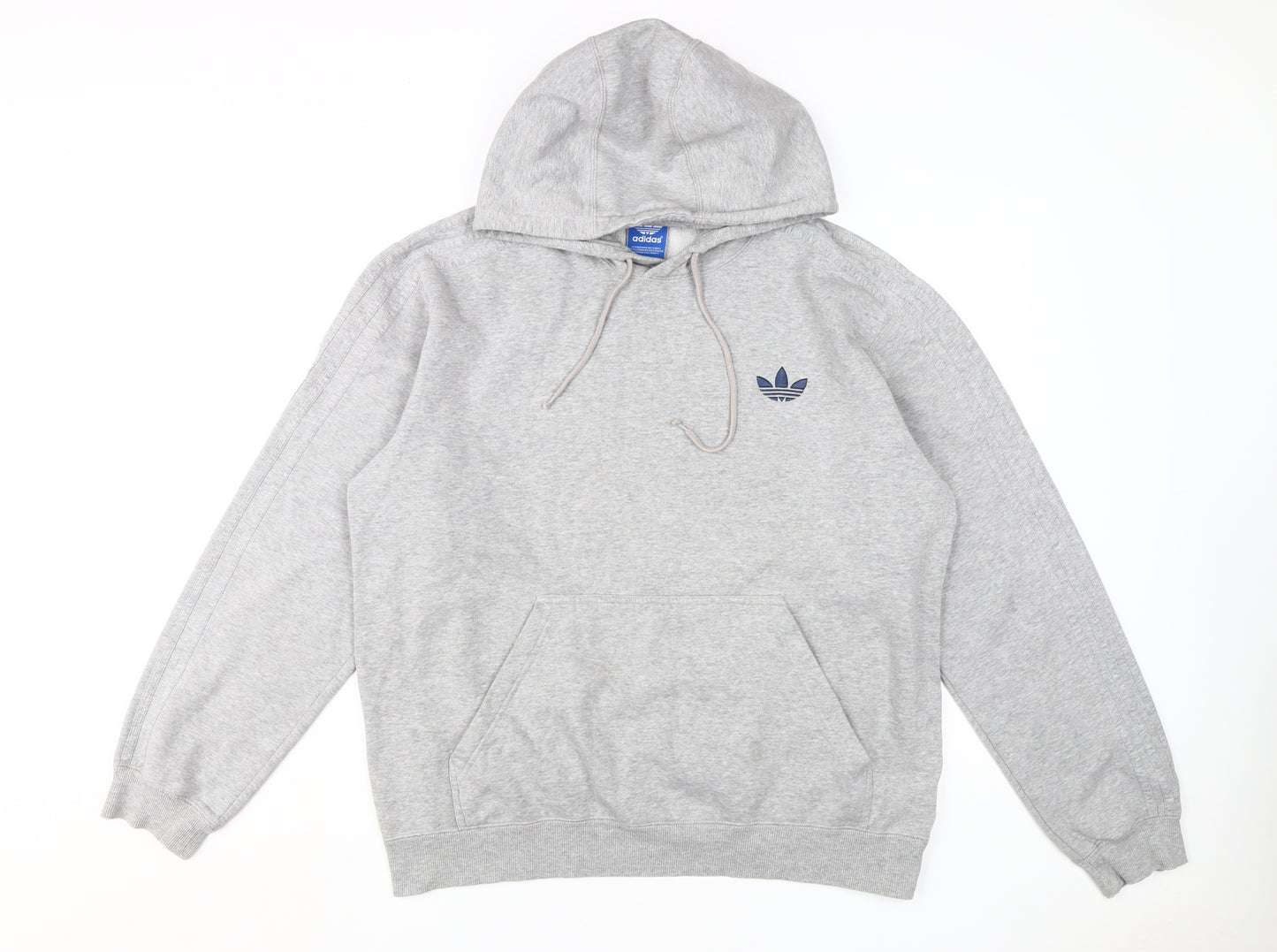 Adidas Men's Grey Pullover Hoodie, Size L