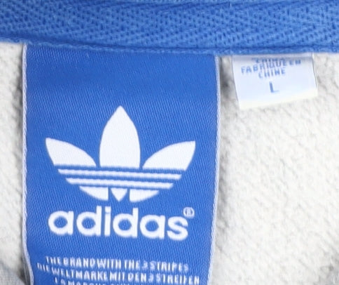 Adidas Men's Grey Pullover Hoodie, Size L