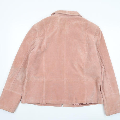 Papaya Women's Pink Suede Basic Jacket, Size 20