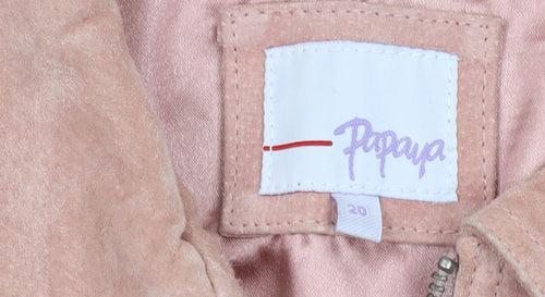 Papaya Women's Pink Suede Basic Jacket, Size 20