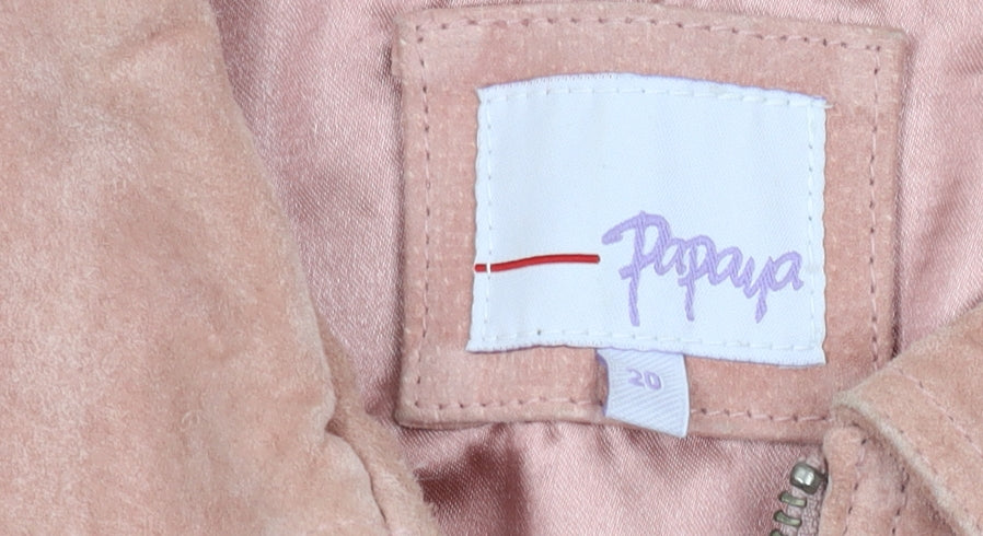 Papaya Women's Pink Suede Basic Jacket, Size 20