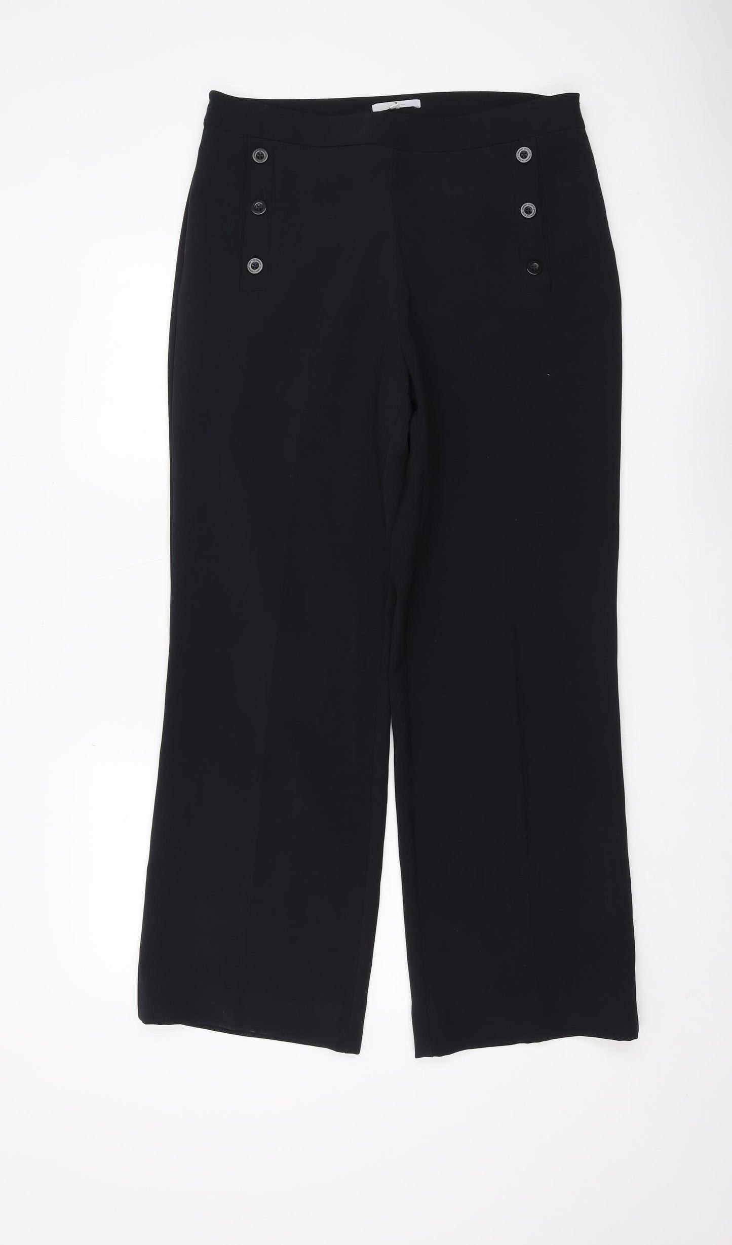Jasper Conran Women's Black Straight Trousers Size 14