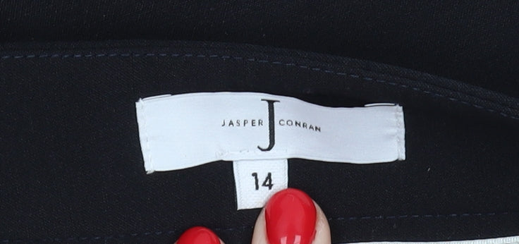 Jasper Conran Women's Black Straight Trousers Size 14