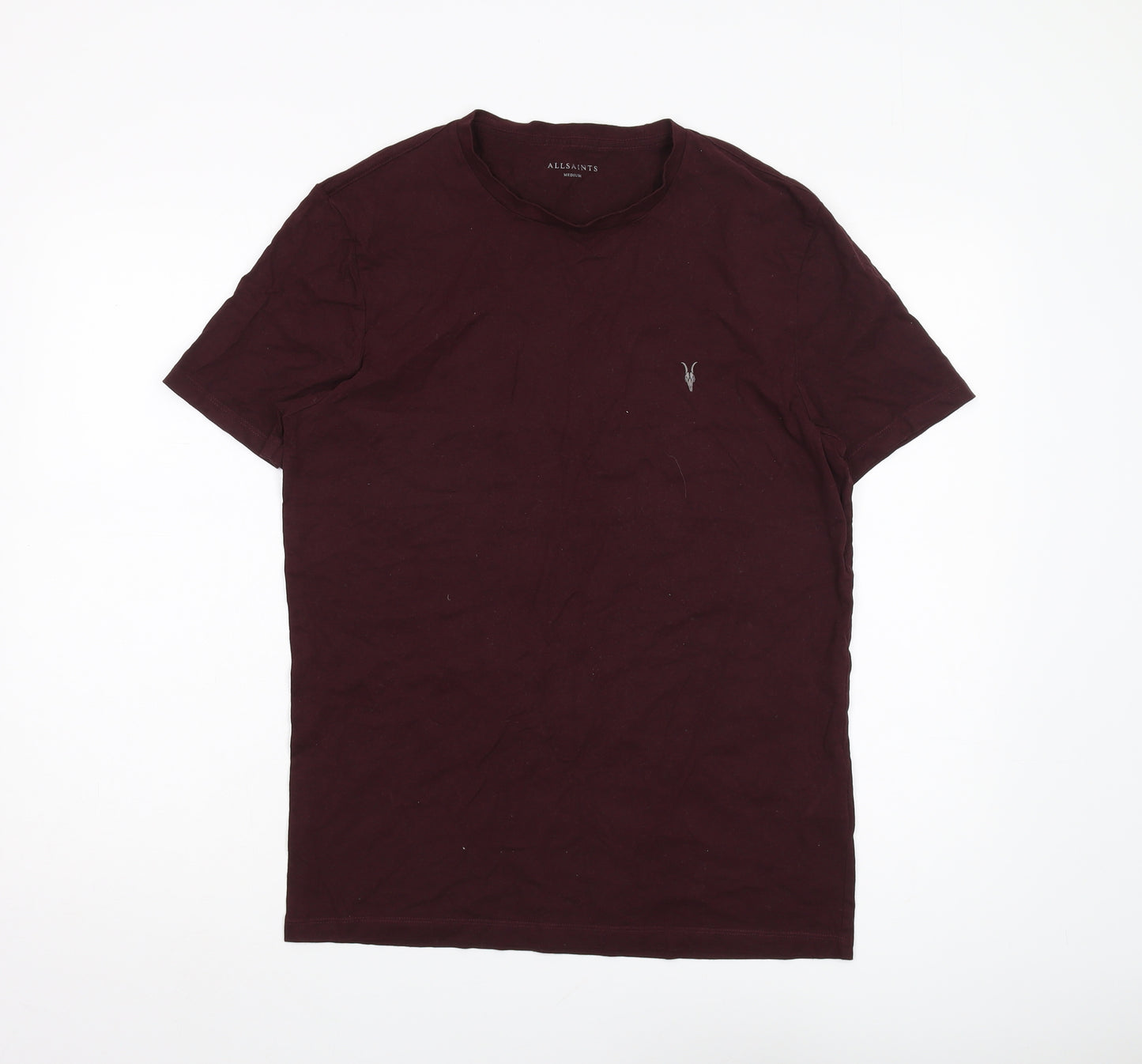 AllSaints Men's Red Medium T-Shirt, Short Sleeve