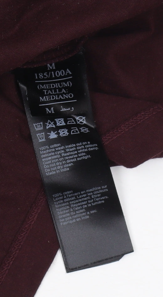 AllSaints Men's Red Medium T-Shirt, Short Sleeve